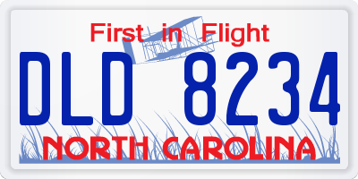 NC license plate DLD8234