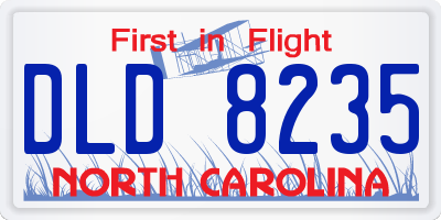 NC license plate DLD8235