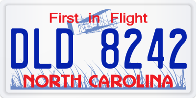 NC license plate DLD8242