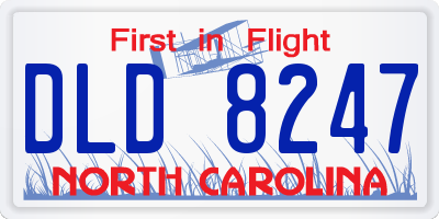 NC license plate DLD8247