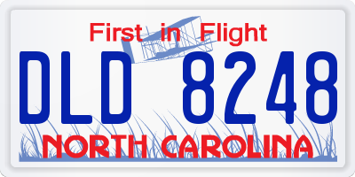 NC license plate DLD8248