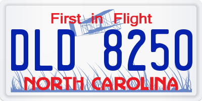 NC license plate DLD8250