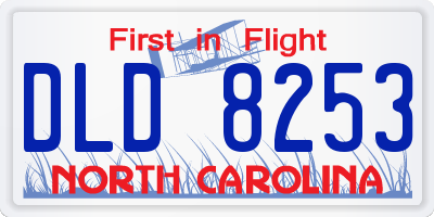 NC license plate DLD8253