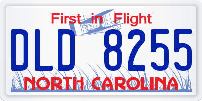 NC license plate DLD8255
