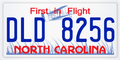 NC license plate DLD8256