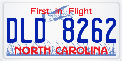 NC license plate DLD8262