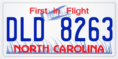 NC license plate DLD8263