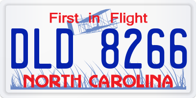 NC license plate DLD8266