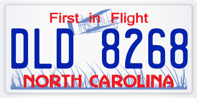 NC license plate DLD8268