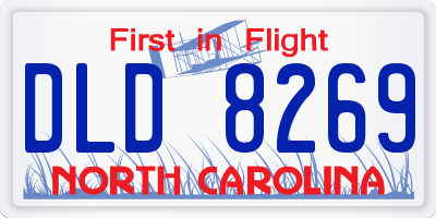 NC license plate DLD8269