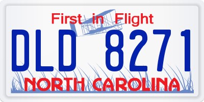 NC license plate DLD8271