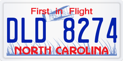 NC license plate DLD8274