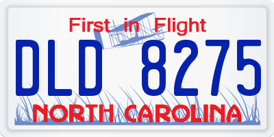 NC license plate DLD8275