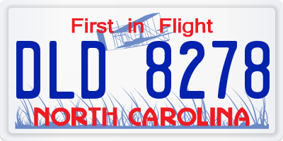 NC license plate DLD8278