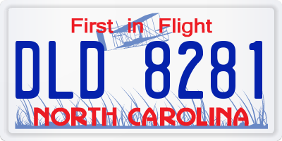 NC license plate DLD8281