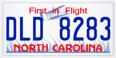 NC license plate DLD8283
