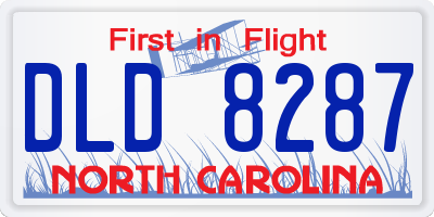 NC license plate DLD8287
