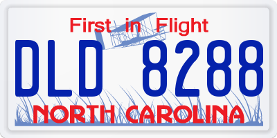 NC license plate DLD8288