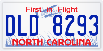 NC license plate DLD8293
