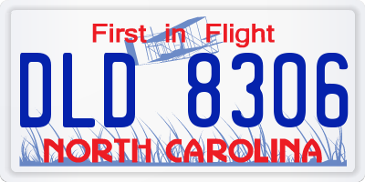 NC license plate DLD8306