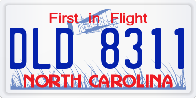 NC license plate DLD8311