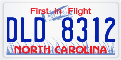 NC license plate DLD8312