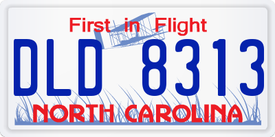 NC license plate DLD8313