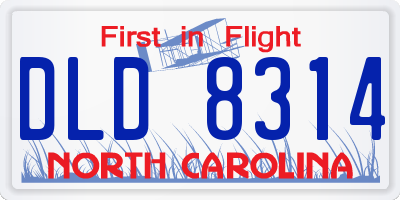 NC license plate DLD8314
