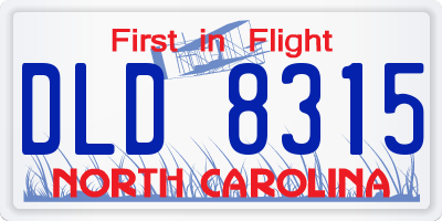 NC license plate DLD8315