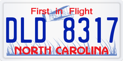 NC license plate DLD8317