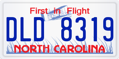 NC license plate DLD8319