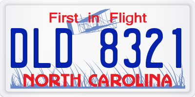 NC license plate DLD8321
