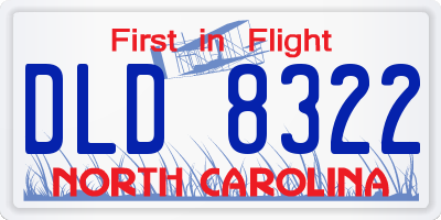NC license plate DLD8322