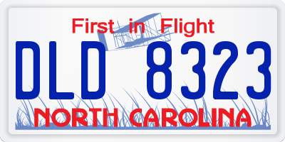 NC license plate DLD8323