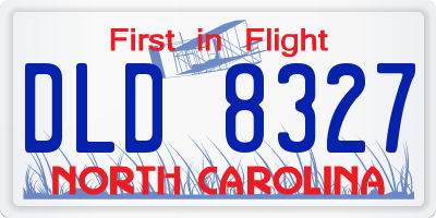 NC license plate DLD8327