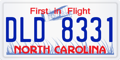 NC license plate DLD8331