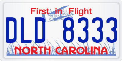 NC license plate DLD8333