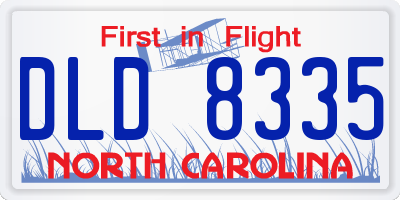NC license plate DLD8335