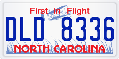 NC license plate DLD8336
