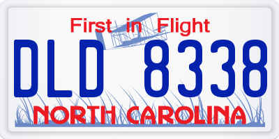 NC license plate DLD8338