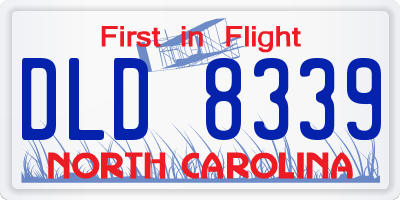 NC license plate DLD8339