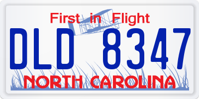 NC license plate DLD8347