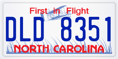 NC license plate DLD8351