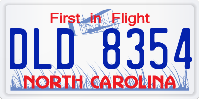 NC license plate DLD8354