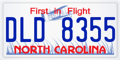 NC license plate DLD8355