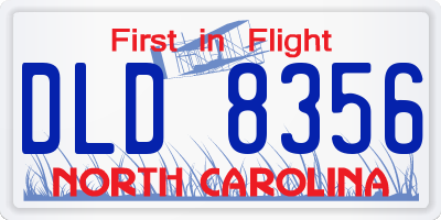NC license plate DLD8356