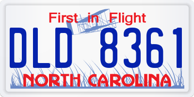NC license plate DLD8361