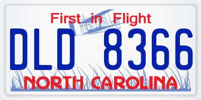 NC license plate DLD8366