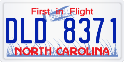 NC license plate DLD8371