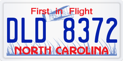 NC license plate DLD8372